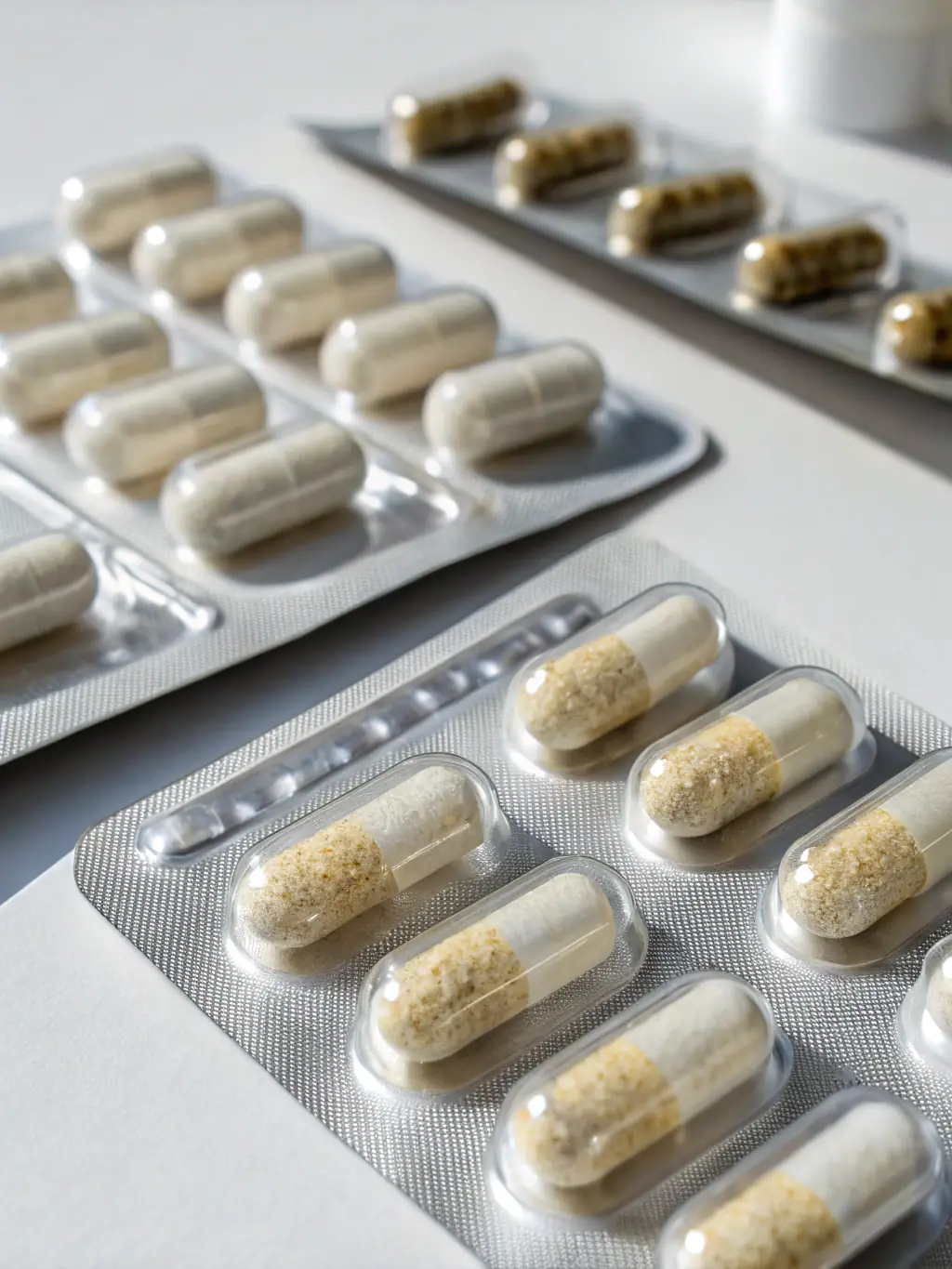 A high-quality image of psilocybin microdosing capsules, highlighting their sleek and secure packaging.