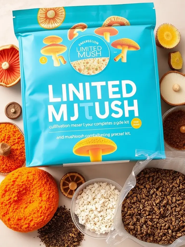 A well-organized magic mushroom grow kit, showcasing all the necessary components for successful cultivation.